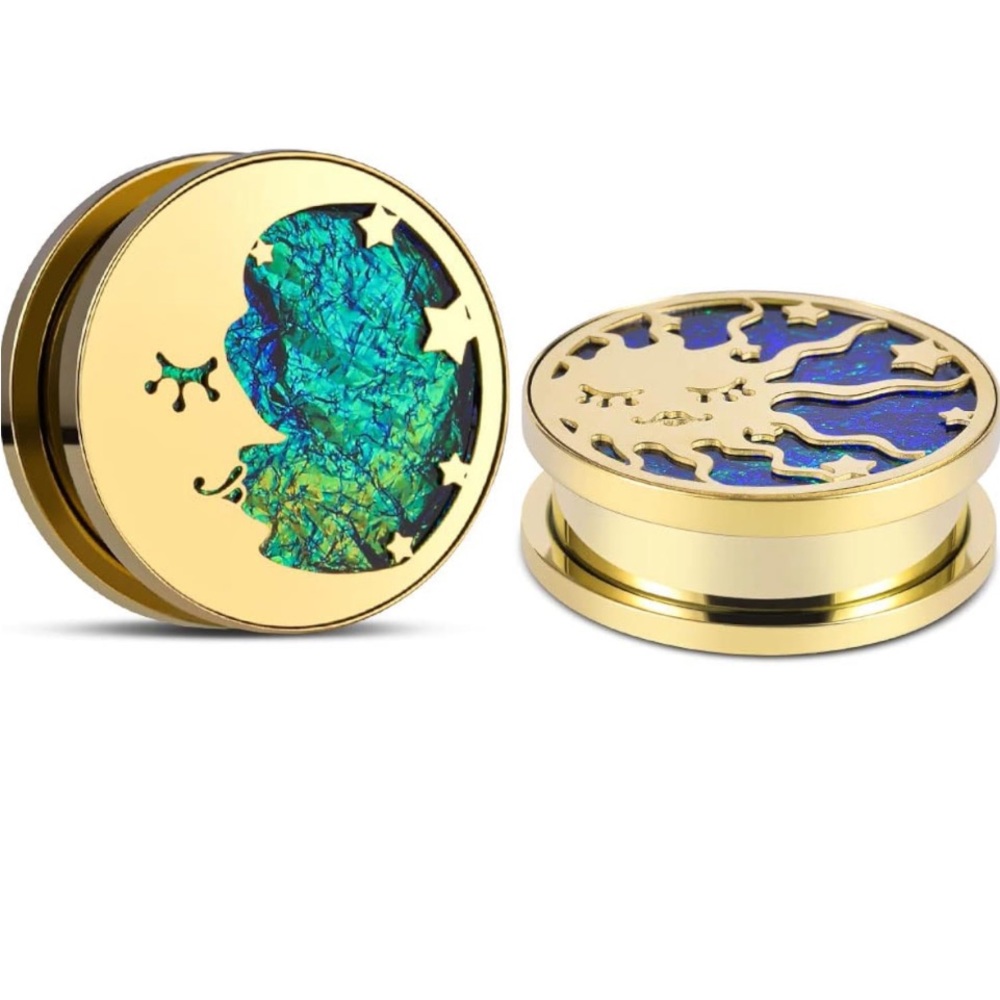 Gold and Blue Sun and Moon Plugs